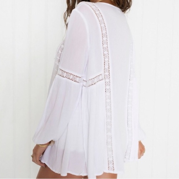 🚫SOLD🚫Double Tie Blouse Tunic Long Sleeve Boho - Picture 3 of 4