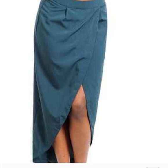 Wrap high low skirt