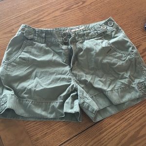 navy green jean shorts