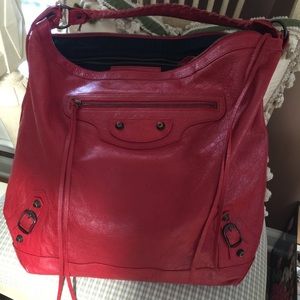 BALENCIAGA Motorcycle Hobo-Red
