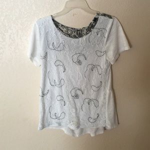white laced top