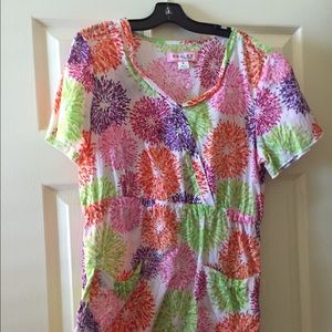 Koi floral scrub top