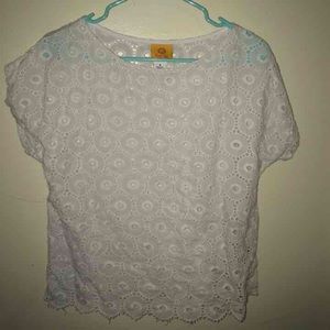 Ruby Rd || White Lacey Top