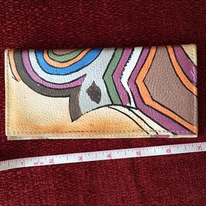 Painted leather check book cover