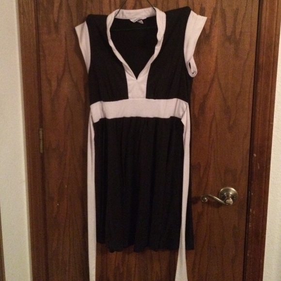 Black and White Midi Dress