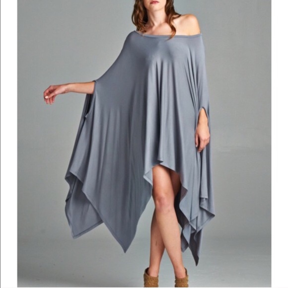 Bellanblue Tops - 💠💠The AINSLEY poncho tunic top - STEEL BLUE
