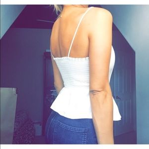 White peplum dressy top
