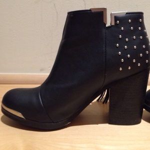 MTNG Fullu Black Studded Ankle Booties