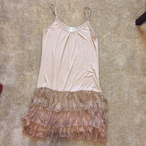 Tan lacy slip dress
