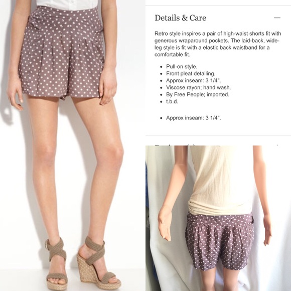 Free People Sheila Polka Dot Shorts - Picture 2 of 4