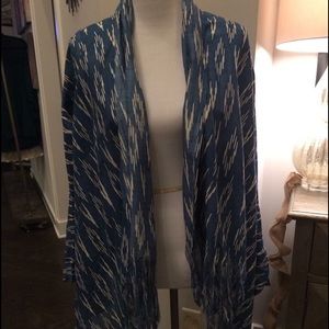 Boho blue and cream cardigan