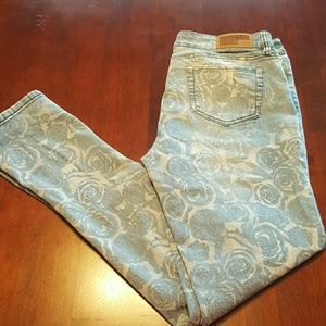 Floral printed jeans