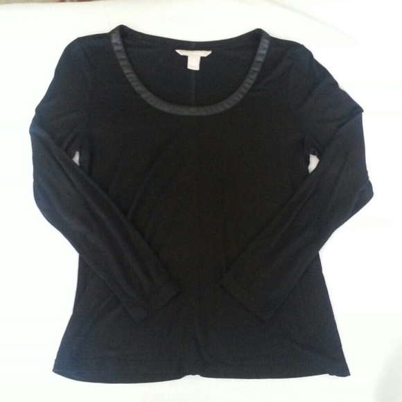 Long sleeve Banana Republic top with faux leather