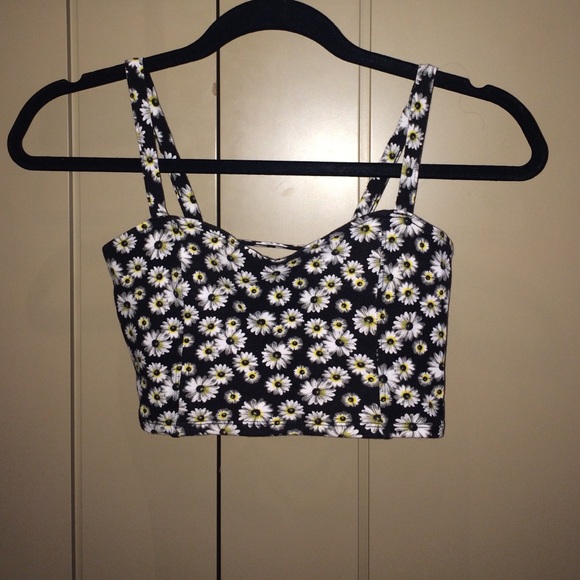 Floral caged back bralette/ crop top