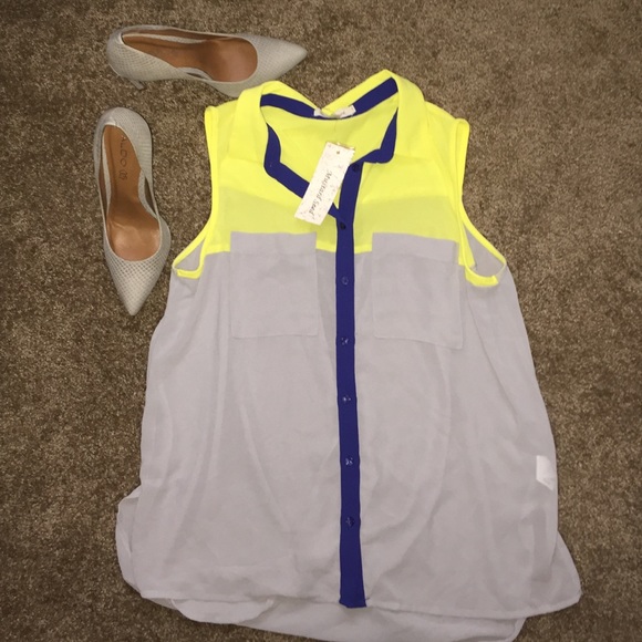 Color Block/ Draped Back Blouse