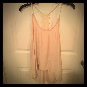 Beige lace tank top