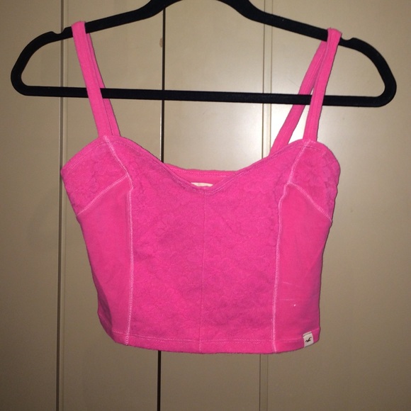 Pink Hollister crop top