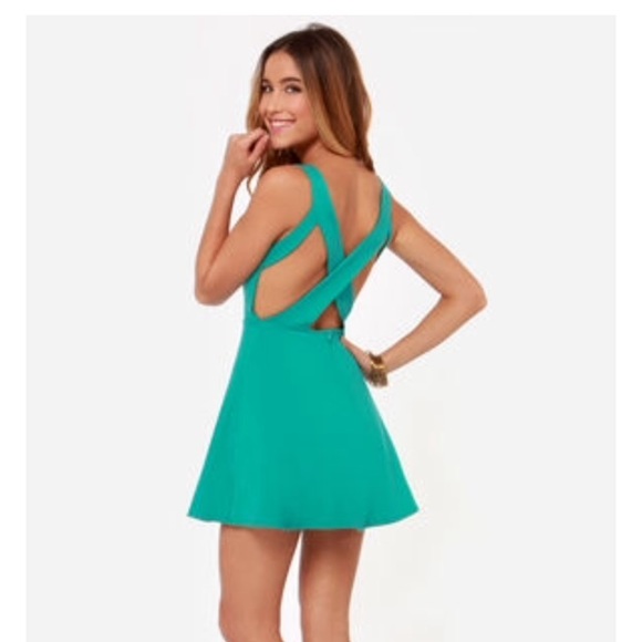 Lulu's Flirt Alert Teal Dress
