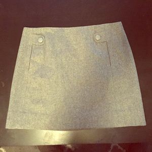 Grey wool j crew mini skirt