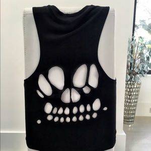 Handmade cutout Skull tank.