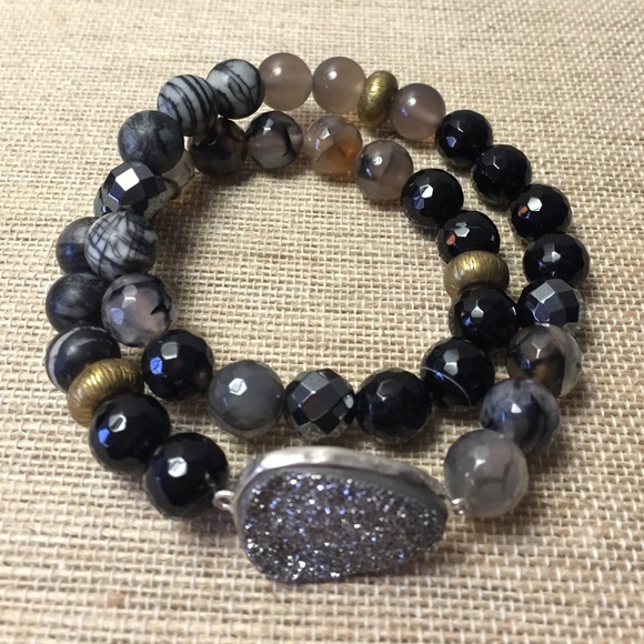 Silpada Ode to Geode Stretch Wrap Bracelet