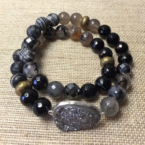 Silpada Ode to Geode Stretch Wrap Bracelet