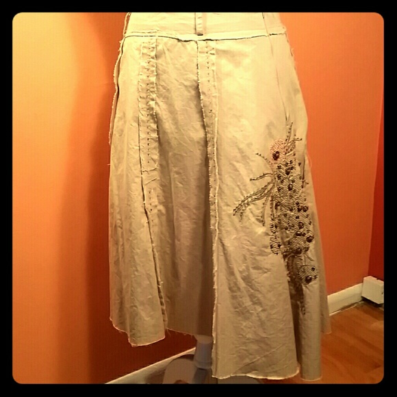 AdoRAbLe Asymmetrical Beaded Panel Skirt - Picture 1 of 4