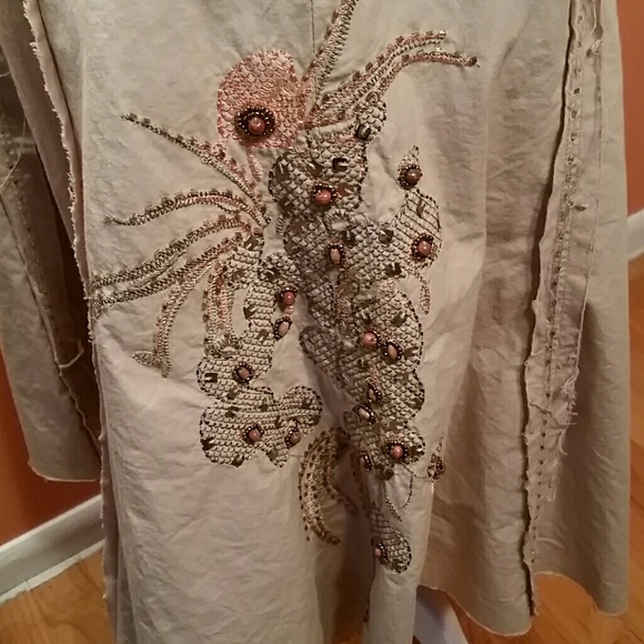 AdoRAbLe Asymmetrical Beaded Panel Skirt - Picture 2 of 4