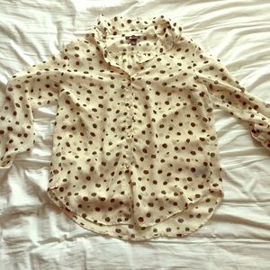 AB Studio polka dot shirt