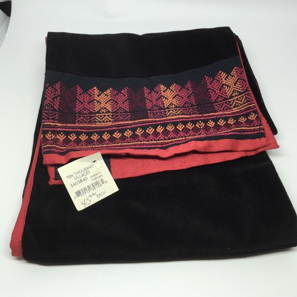 NWT scarf. Black velvet with red accents