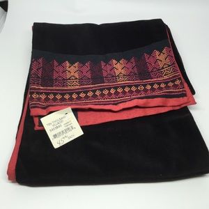 NWT scarf. Black velvet with red accents