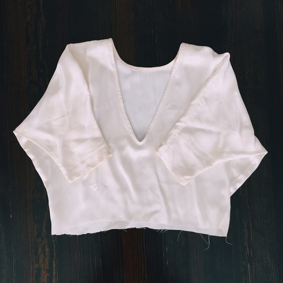 Vintage satin dolman sleeve blouse