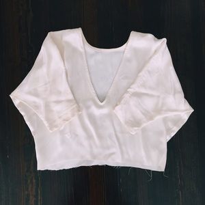Vintage satin dolman sleeve blouse