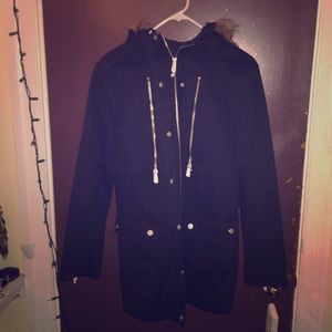 Black hooded winter jacket from Forever 21