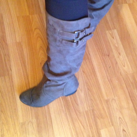 Gray boots