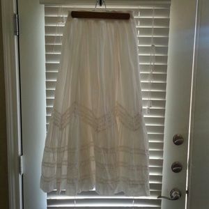 Odillie embroidered white prairie skirt