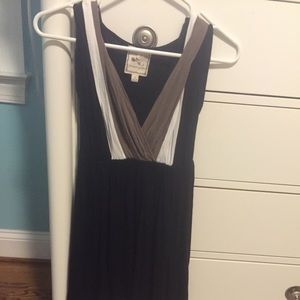 Cream, black, and white knee length dress!