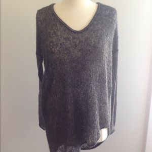 Helmut Lang Asymmetrical Sheer Knit Sweater