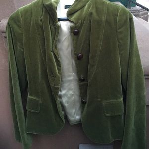 J. Crew green velvet blazer