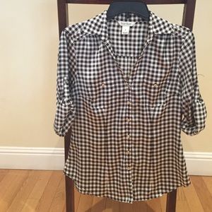 WHBM checkered work shirt.