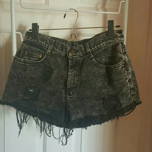 Cut off denim shorts