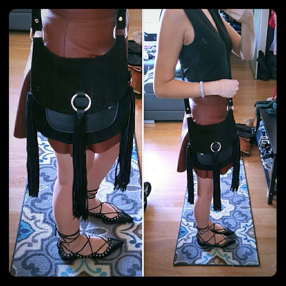 Suede crossbody
