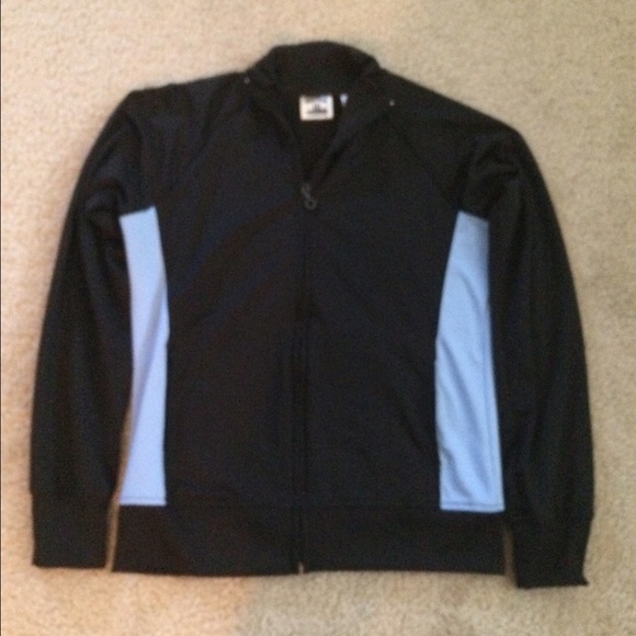 Light blue and black zip jacket