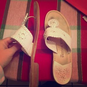 Jack Rogers white sandals
