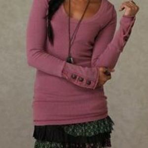 Free People Motor Cuff Thermal Pink