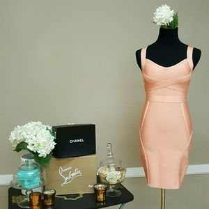 *SOLD* Apricot Bandage Dress