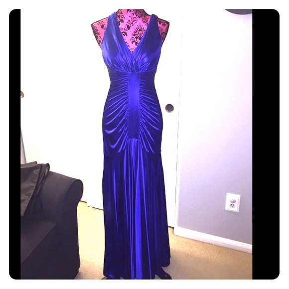 Electric blue evening gown - Picture 1 of 4