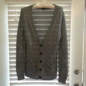 Silver J Crew cardigan with pockets!