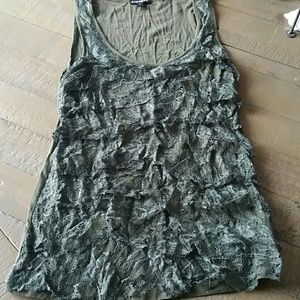 Express Tops - Express lacy army green tank Express Tops - Express lacy army green tank