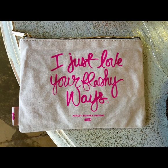 Ashley Brooke Designs  Handbags - "I just love your flashy ways" makeup pouch (sm)